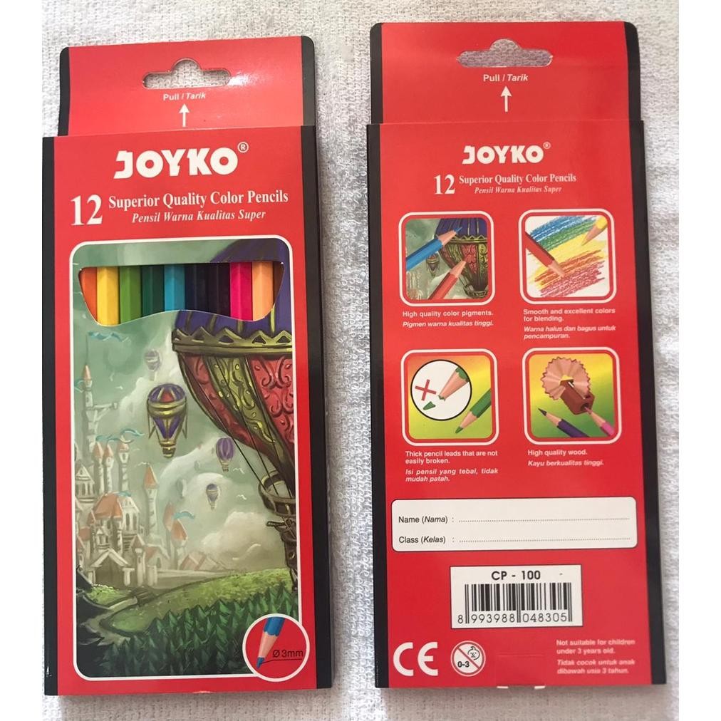 

Elegan Pensil Warna 12 Warna Panjang Joyko