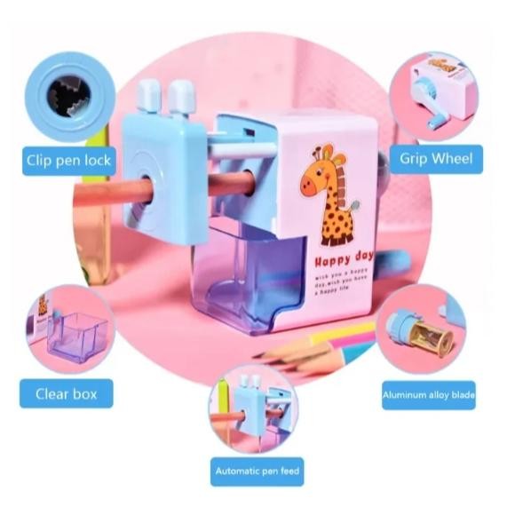 

Special Price Rautan Serutan Pensil Putar Gaya Kartun Sharpener Rautan Meja 4 Warna