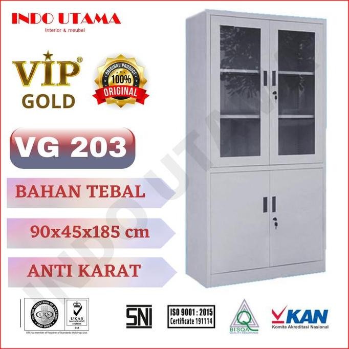 

HOT SALE LEMARI BESI KACA FILLING CABINET ALMARI KANTOR KOMBINASI VIP VG 203