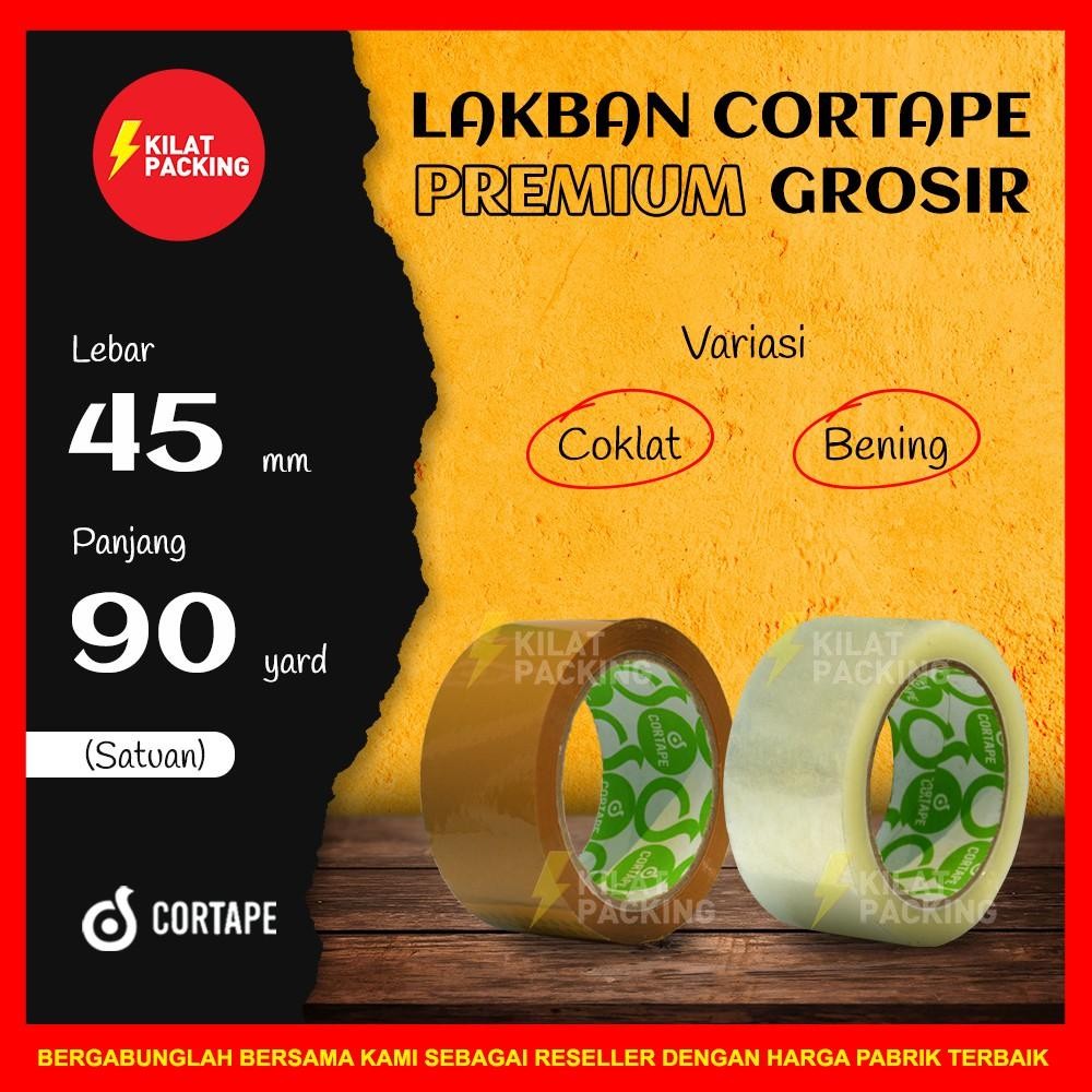 

Lakban / Plakban Cortape Ekonomis Ukuran 45 Mm X 90 Yard Termurah Per Dus - Gojek/Grab