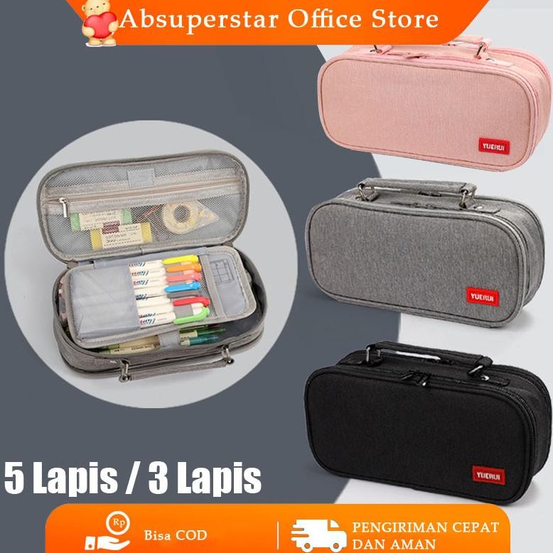 

NEW!!! Tas Pensil Berkapasitas Besar Siswa Sekolah Dasar Dan Menengah Penyimpanan Kotak Alat Tulis Multifungsi Ritsleting Ganda Lima Lapis Tandai Tas Pensil