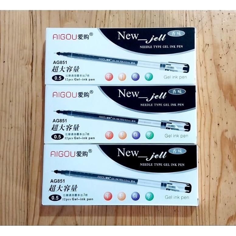 

Kualitas Tertinggi Bolpen Aigou New Gell Xui Zua Ada Gambar Aple 0.4 Mm / Isi 12 Pcs