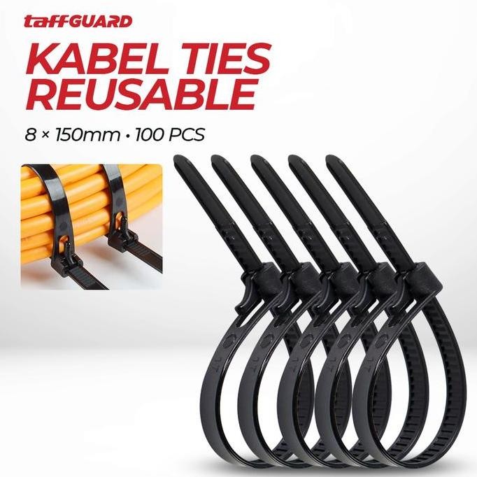 

DISKON Kabel Tali Ties Zip Multifungsi Cable Organizer Reusable 100 PCS