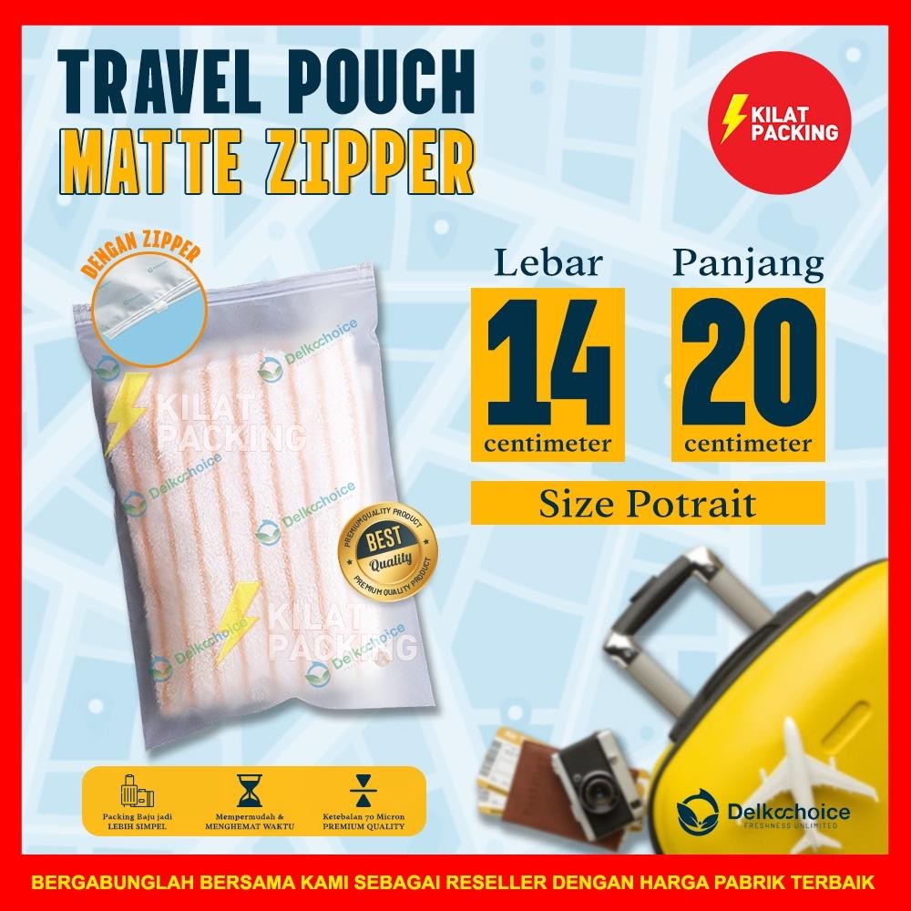 Travel Pouch Organizer Size Potrait / Packaging Zipper Zip Lock Serbaguna / Matte Zipper Premium Sat