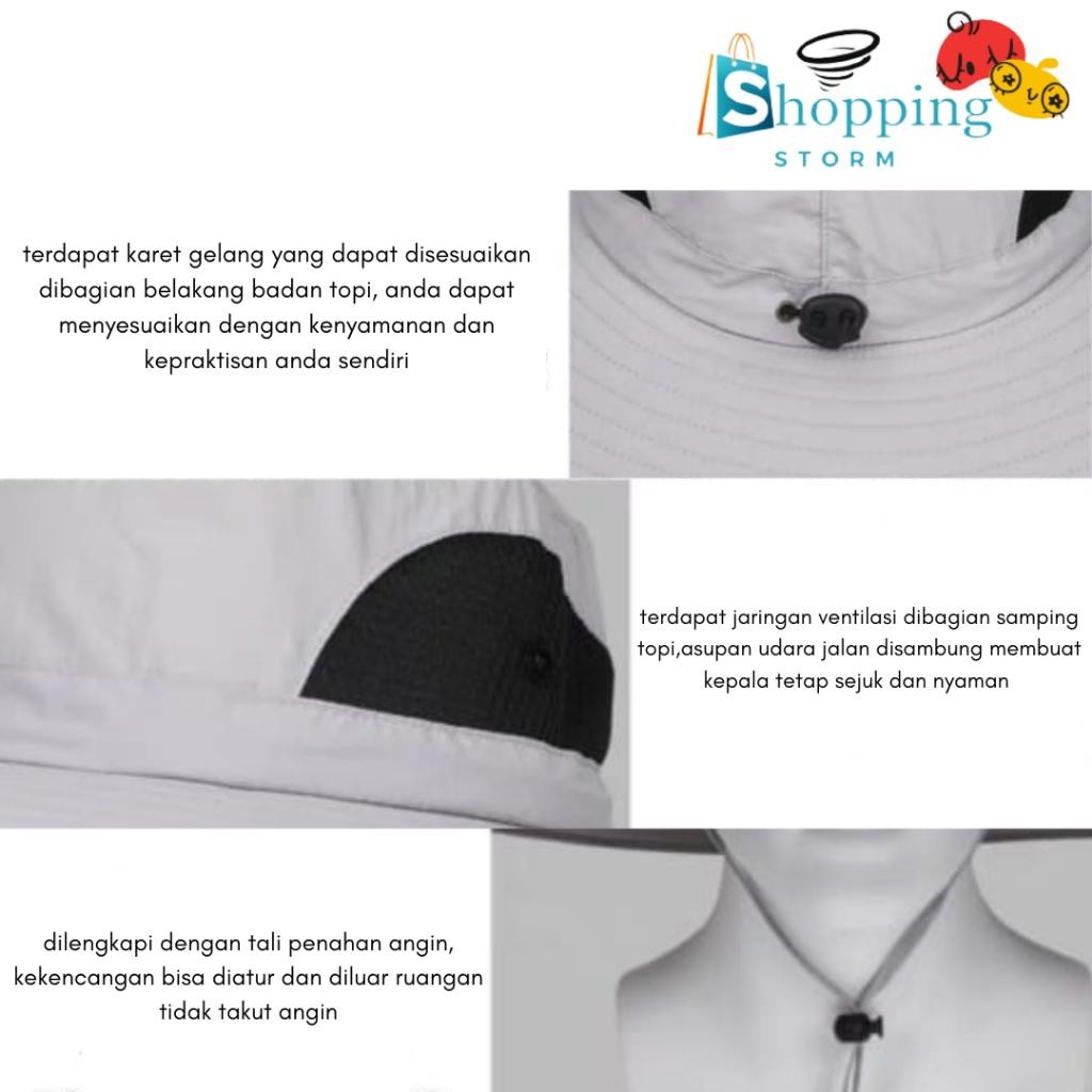 Topi Pria / Topi Nelayan/ Topi Outdoor Besar Anti Panas  Uv