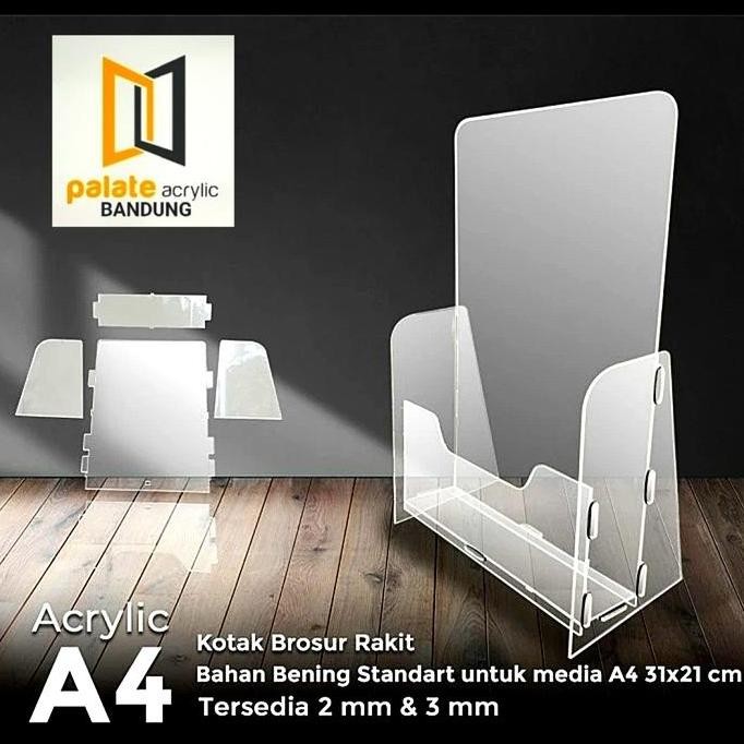

JUAL RAK/TEMPAT BROSUR BROCHURE ACRYLIC A4 /AKRILIK BOX BROSUR A4 PREMIUM