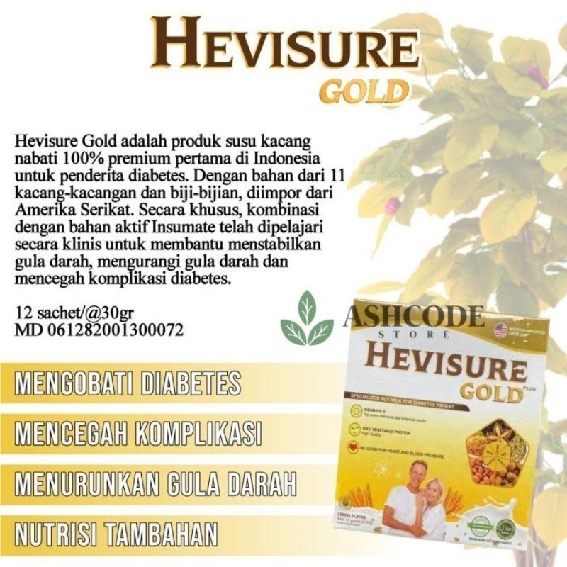 

Hevisure Gold Milk Susu Obat Diabetes Kencing Manis Insulin Pankreas 12 Sachet