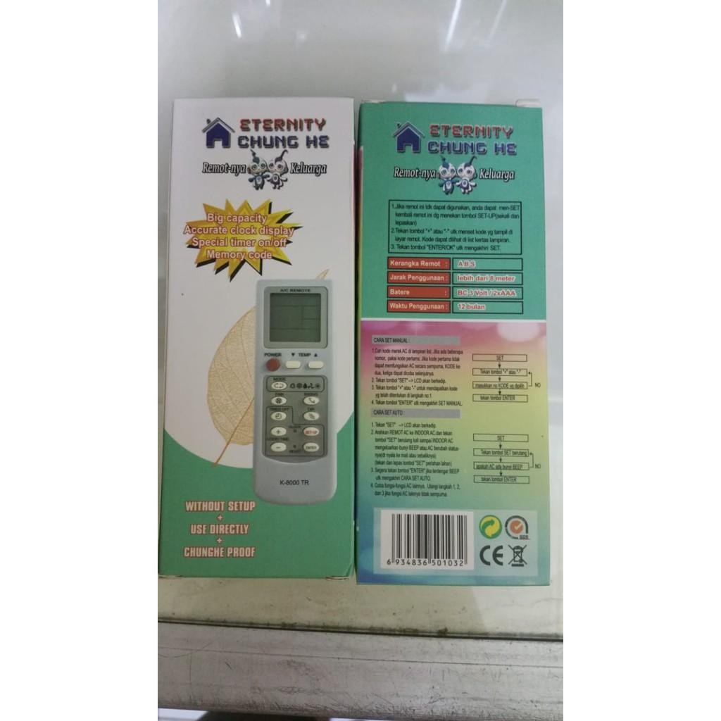 Remot Ac Multi Chung He K8000 Tr