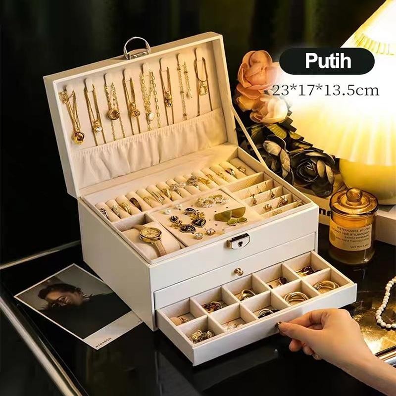 Kotak Perhiasan Jewelry Box Display Penyimpanan Anting Rak Kotak Tempat Perhiasan Kotak Cincin Kalun