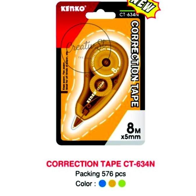 

Terlaris !!! Kenko Tip Ex Kertas Correction Tape Ct-634N 8 Meter