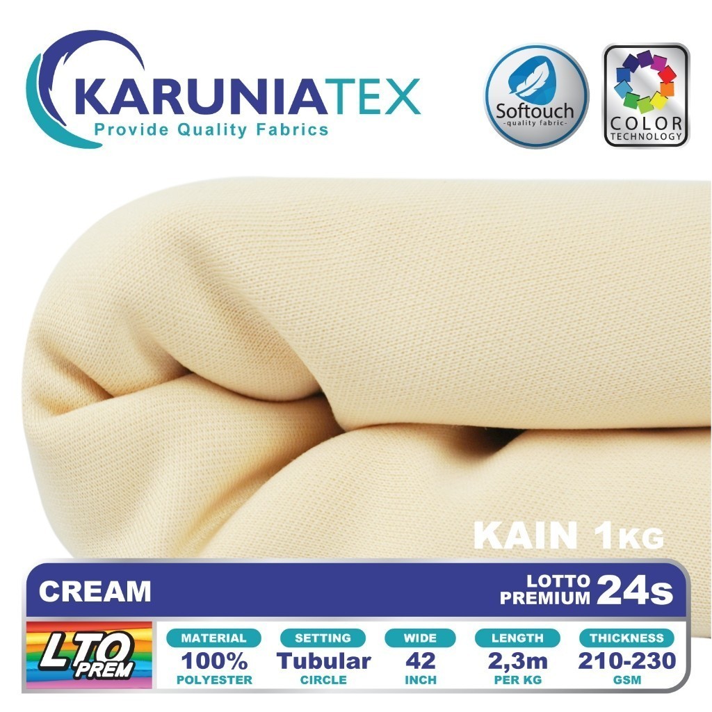 Kain Lotto Premium 24s Kiloan | Cream | Karunia Textile