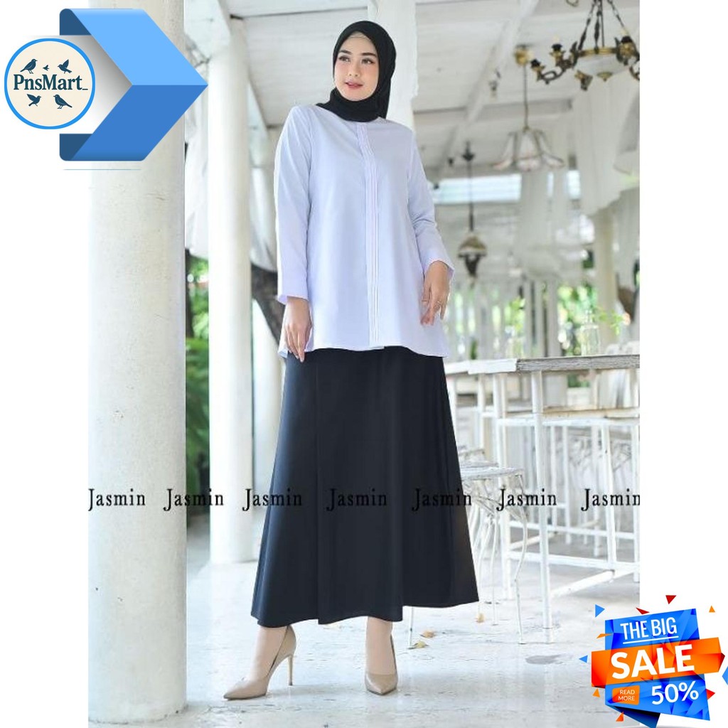 BAJU KERJA WANITA.PNS.ASN SERAGAM KERJA KHAKY. STELAN ROK HITAM PUTIH PNS TERBARU.SERAGAM TUNIK PNS 