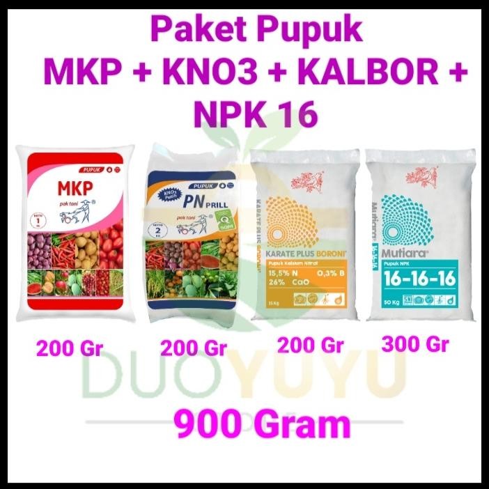 NEW PAKET PUPUK MKP PAK TANI + KNO3 PUTIH + KARATE BORON + NPK MUTIARA PAKET PUPUK ANGGUR BUAH SAYUR