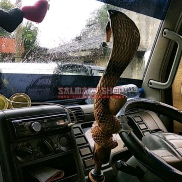 NEW TUAS PERSENELING MOTIF ULAR KOBRA 35CM SHIFT KNOB TONGKAT PERSENELENG MOBIL TRUK CANTER BIS BUS