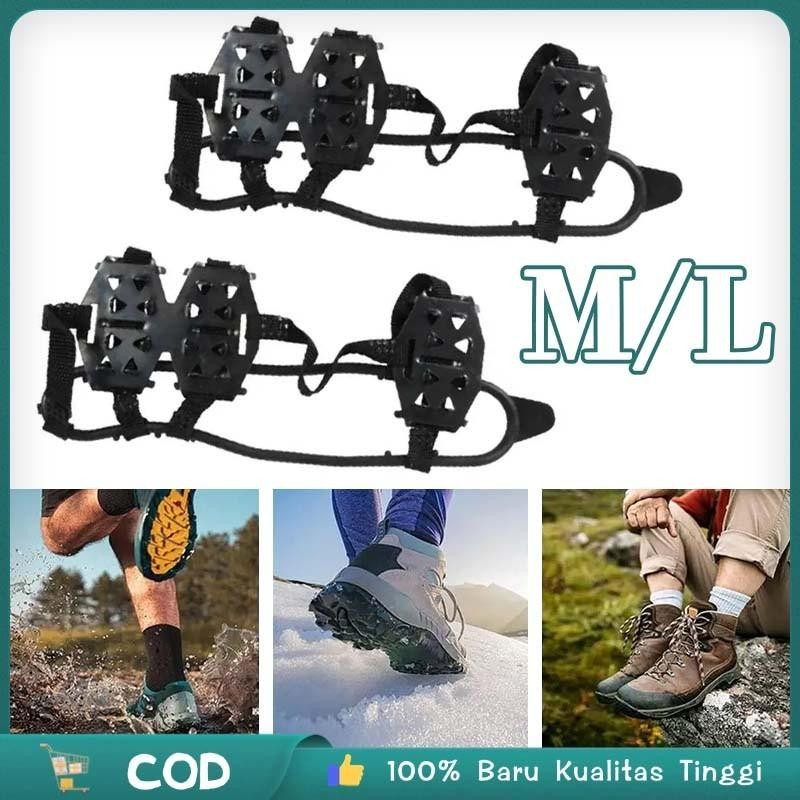 1 Pasang Alas Sepatu Paku Anti Slip 24 Gigi Alas Sepatu Salju Anti Slip Anti Slip Sepatu Salju Alas 