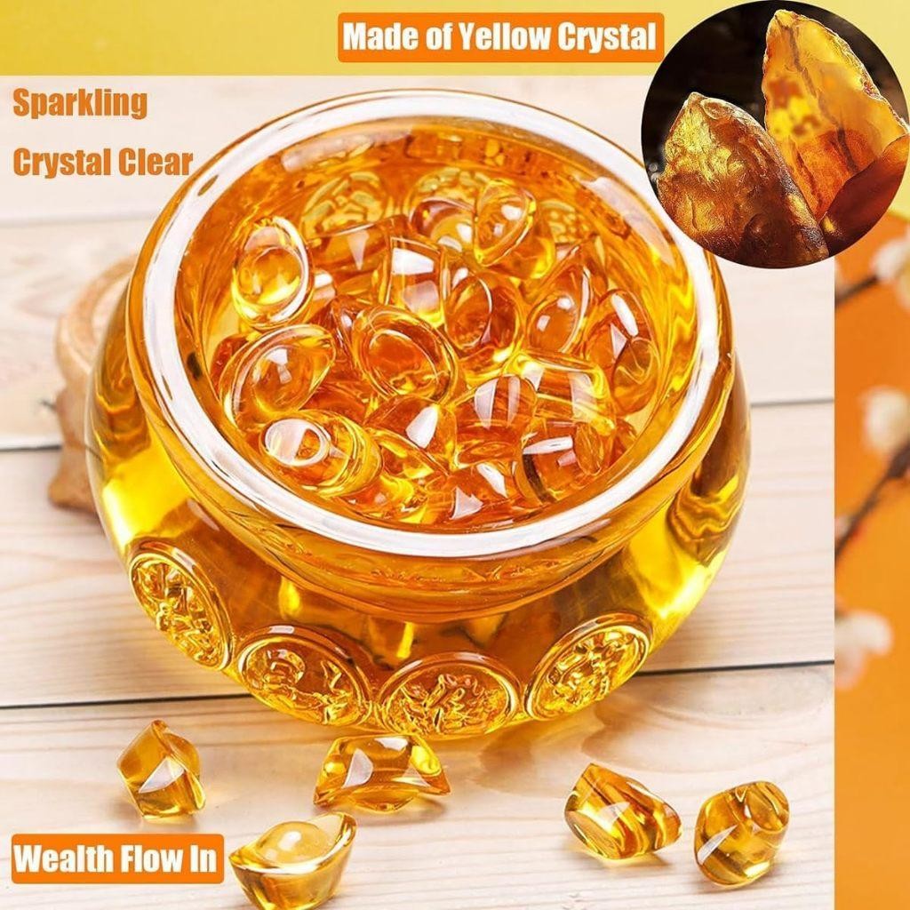 100Pcs  Yen Bao Mini Dekorasi Yuan Bao Yuan Bao Lucky Batu Kristal Yuan Bao