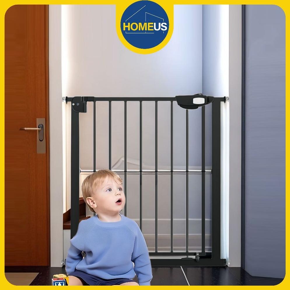 Baby Safety Gate Pagar Pintu Bayi Hitam Putih Penghalang Pintu Bayi Pagar Tangga Bayi Pagar Pengaman