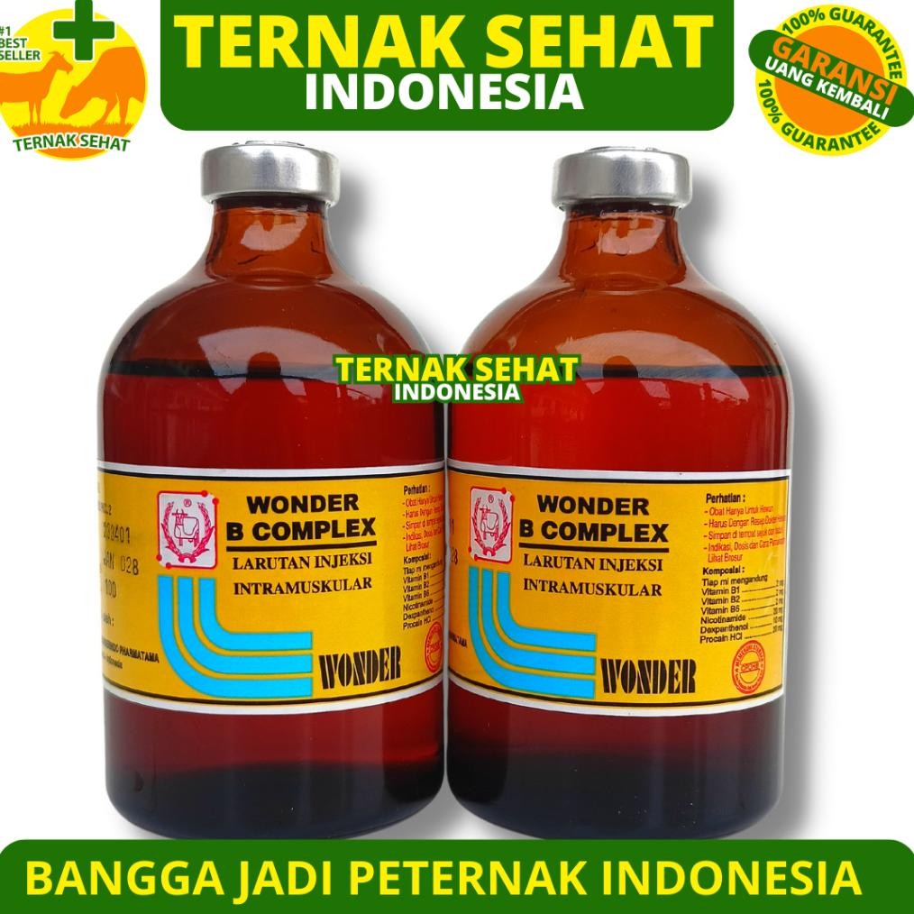 Terlaris WONDER B COMPLEX 100 ML - Vitamin B Komplek Hewan - Vit B Kompleks Hewan Terbaru