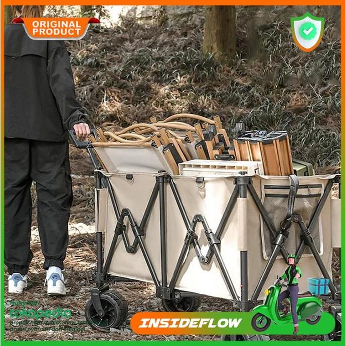 Troli Gerobak Dorong Boot Camp Trolley Oxford Portable Lipat Outdoor