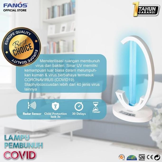 Lampu Uvc Anti Virus Fanos Uvc Sterillization Lamp Anti Covid-19