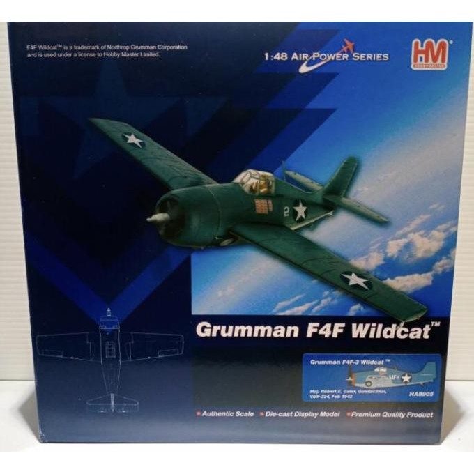 Deicast Pesawat Grumman F4F-Wildcat 1/48 By Hobby Master