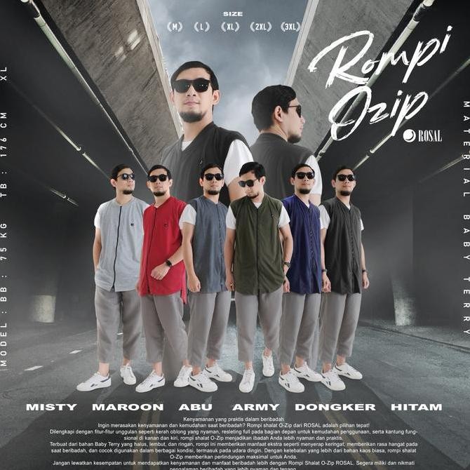 new Rompi Sholat Rompi Solat Zipper Rosal Ozip Outer Sholat Rompi Pria rompi full zipper murah