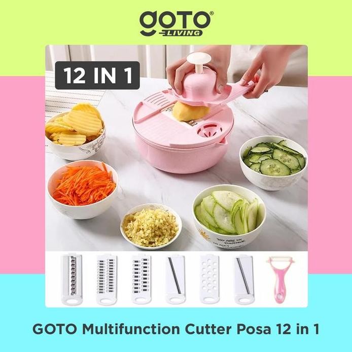

Terlaris Alat Pemotong Sayur 12In1 Multifungsi Cutter Peeler Parutan Serbaguna