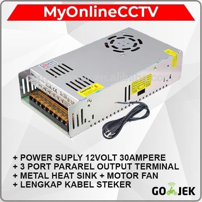 

Terlaris Adaptor Cctv Power Suply 12 Volt 30 Ampere Adaftor 12V 30A