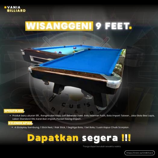 Meja Billiard 9ft Lokal Wisanggeni | MEJA BILYAR LOKAL 9FEET MEJA BILLIARD 9FIT LOKAL