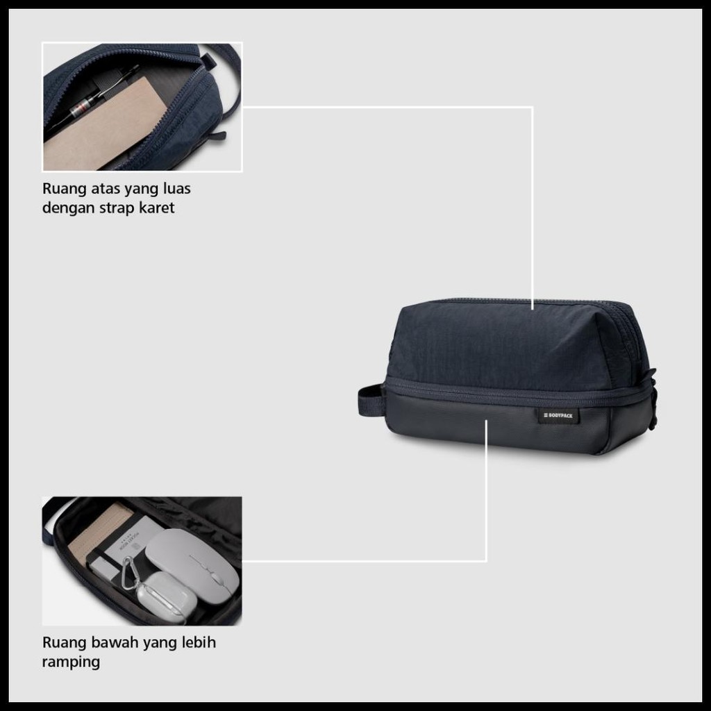 BODYPACK ASSISTANT 2.0 TOILETRY CLUTCH POUCH TRAVEL ANTI AIR -  NAVY