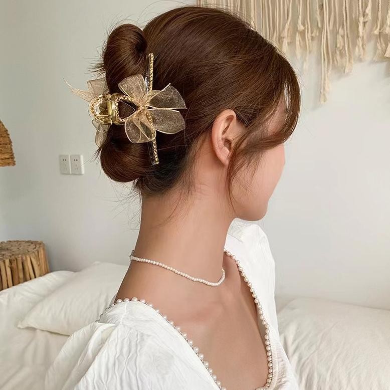 Jepitan Pisang Motif Pita/Ribbon Banana Hair Claw/Jepitan Rambut Pisang Ikat Rambut