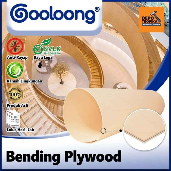 Gooloong - Bending Plywood | Triplek Fleksibel, Digulung Hingga 360 Derajat Tanpa Patah Murah