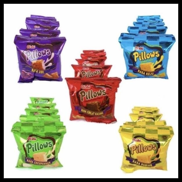 

( JSO ) OISHI PILLOWS RENCENG ISI 10 BKS X 12GR PILLOW ALL VARIAN RASA COKLAT COCOPANDAN KEJU UBI COKLAT KACANG DURIAN STRAWBERRY
