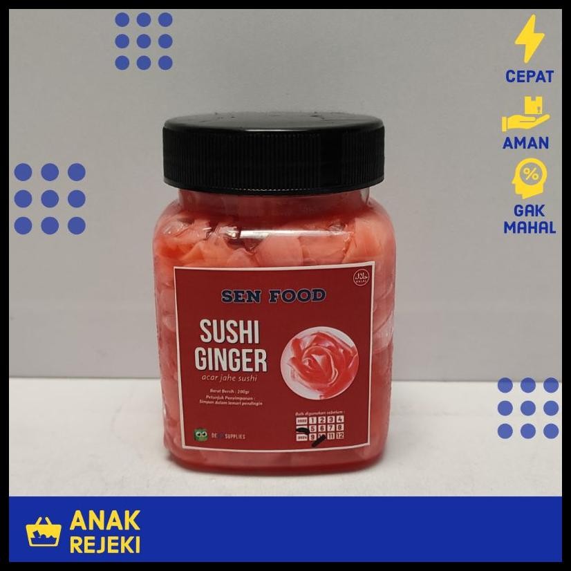 

SUSHI GINGER PINK 200GR SENFOOD - ACAR JAHE SUSHI GARI RED PICKLED