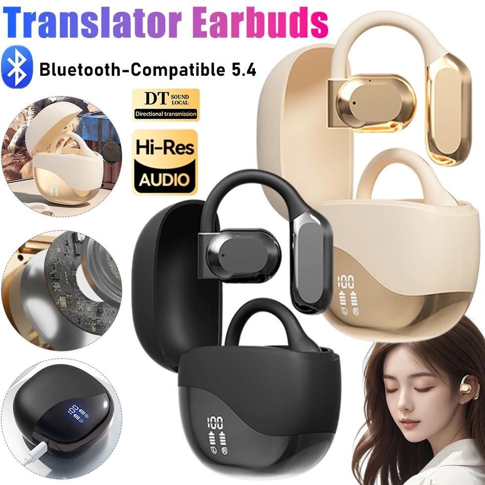 

M62 M70 Translator Earbuds Real Time Language Translation Earphone Noise Cancelling Over Ear Headphones Wireless Hanging Earbud