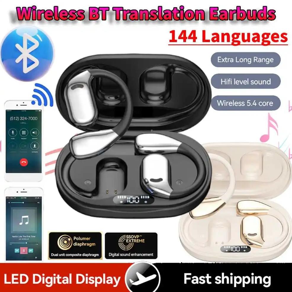 

M75 Language Translation Earbuds Bluetooth 5.4 Translator Earbuds Real-time Translation Earphones Wireless Headphone for Travel