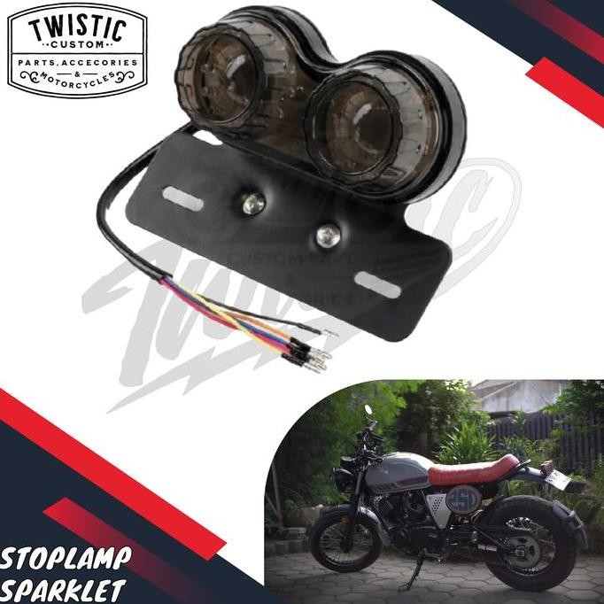 Stoplamp Sparklet Lampu Belakang Motor Kawasaki W175 CB Harley Triumph