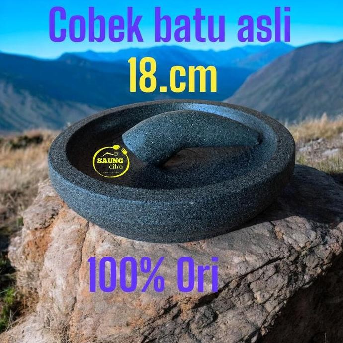 Tersedia cobek bubut batu asli 18cm satu set
