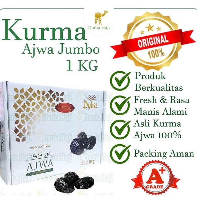 

READY Kurma Ajwa Jumbo Nabi Madinah Premium Super XL Oleh Oleh Haji 1kg
