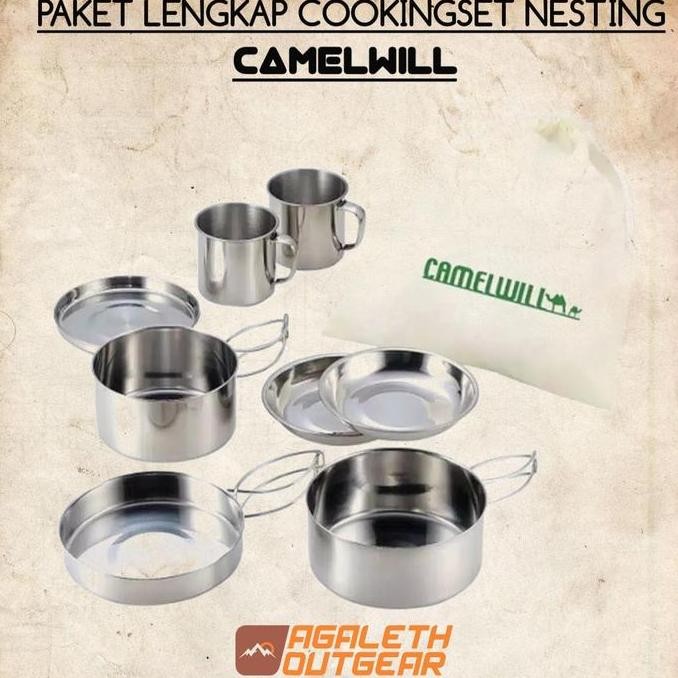 Paket Lengkap Cookingset Nesting Camelwill Alat Masak Camping Termurah