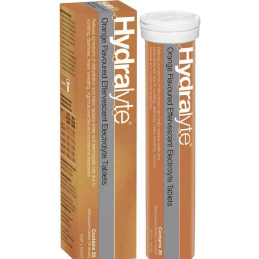 

TERBARU - Hydralyte Electrolyte Effervescent Orange 20 Tablets