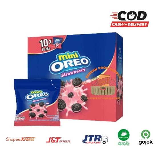 

( BERKAH ) MINI OREO Biskuit Sandwich 21gr x 10 pcs BOX Original Coklat Strawberry All Varian Rasa Snack Cemilan Anak