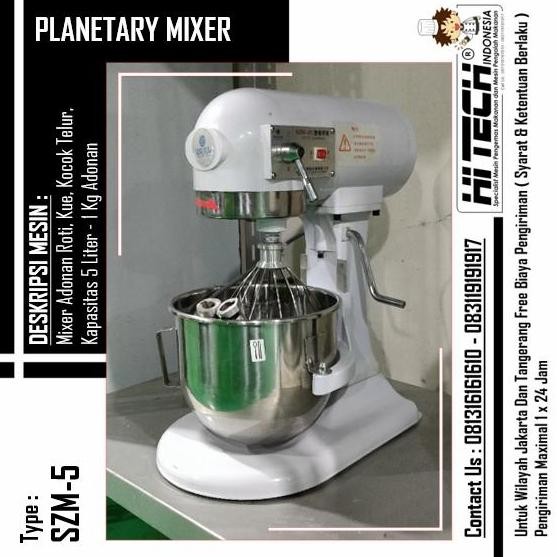 TERLARIS - Planetary Mixer 5 Liter SZM-5 Dough Mixer 5L Mixer Roti 5 L B-5