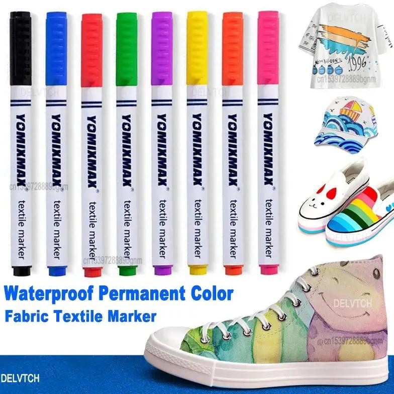 

8Pcs Waterproof Permanent Color Fabric Textile Marker Pen For T Shirt Shoes Clothes Wood Stone Diy Art Graffiti Drawing Painting