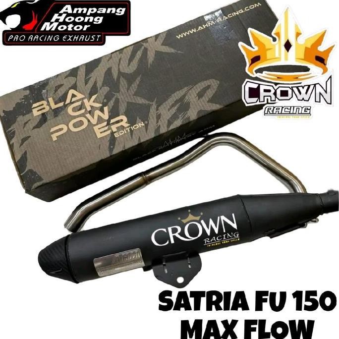 Knalpot AHM Racing Standar Hitam Pressure Max Flow 32mm untuk Satria FU 150 FI - Aksesoris Motor - M