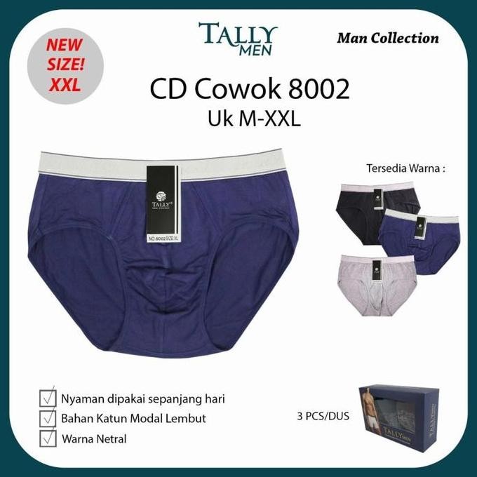 Celana Dalam Pria / Cd Cowo / Laki / Tally 8002 - Satuan - Tally Man Terbaru