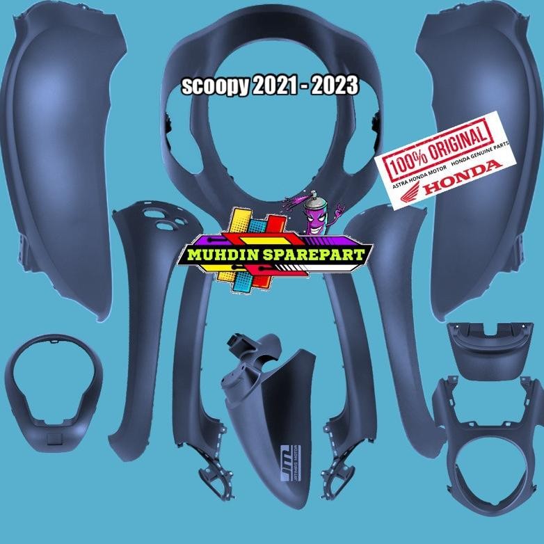 Full Set Body Halus Biru Doff Scoopy New PRESTIGE K2F 2021-2022-2023 Ori
