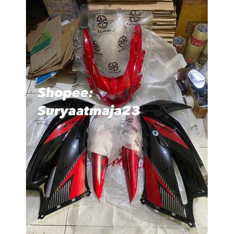 Sepaket Batok Body Sayap Fairing Ninja RR New 2014 Merah