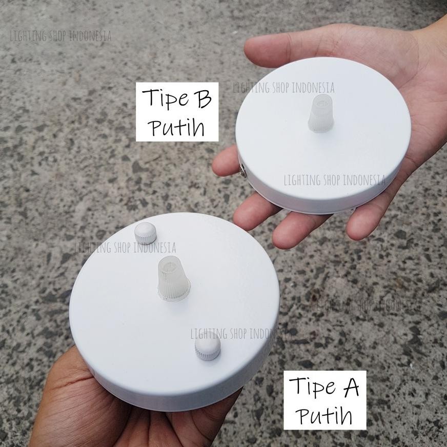 kop (dop) base plafon untuk lampu gantung 1 lampu warna putih