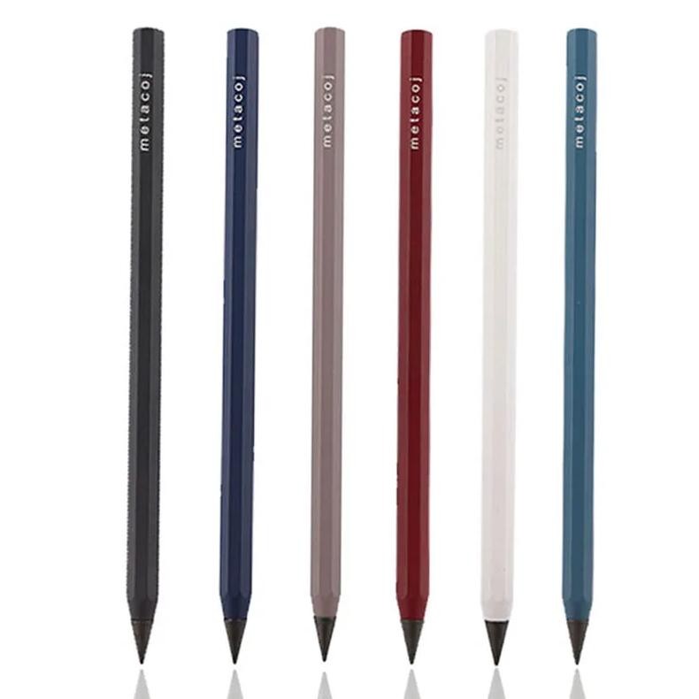 

New All Metal Eternal Pencil 12 Colors Hb Replaceable Lead Core Student Sketching Drawing Writing Tools School Office Stationery